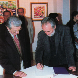 Luciano Rispoli con Athos Faccincani Roma 1997